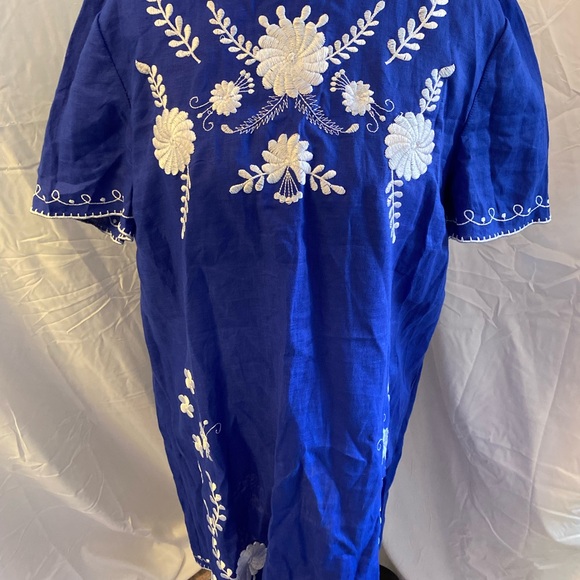 Zara Royal Blue Dress with White Stitching - Picture 8 of 10